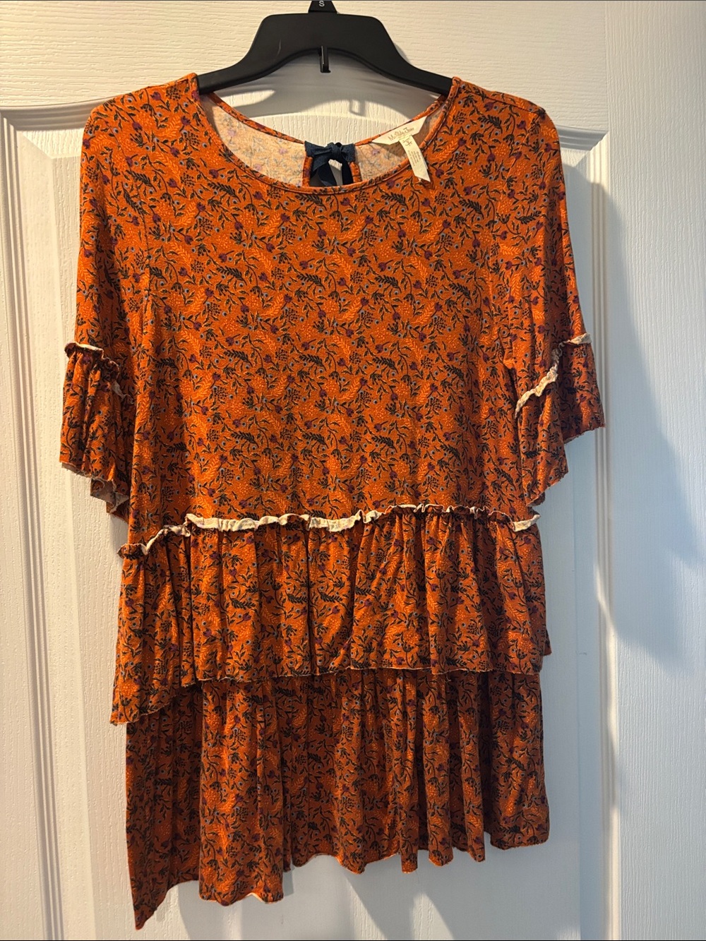 Matilda Jane Rust Orange Floral Tee Dress